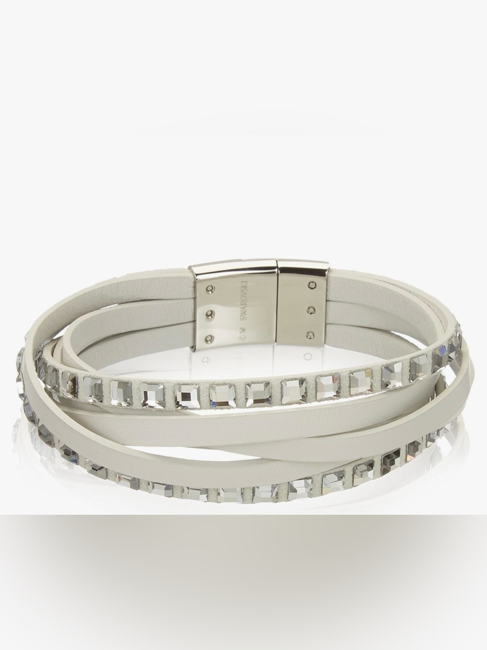 Swarovski Celeb White Leather Bracelet
